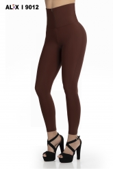 Legging Cremallera Marrón - 9012