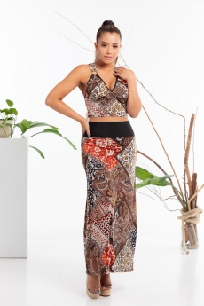 3534 - Conjunto Falda Larga Colombiano